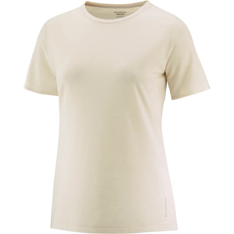 Camiseta Salomon Essential Tencel Curta Sleeve Feminino Bege | PT S89741